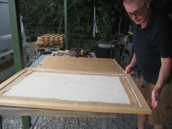 Making a new notice board for Bedfield church