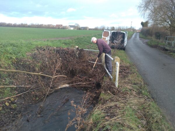 Clearing debris from the culvert